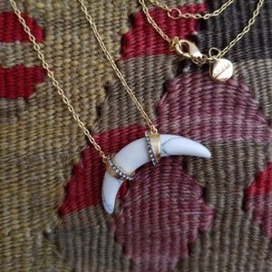Stella and dot marble? Horn crescent pave necklace